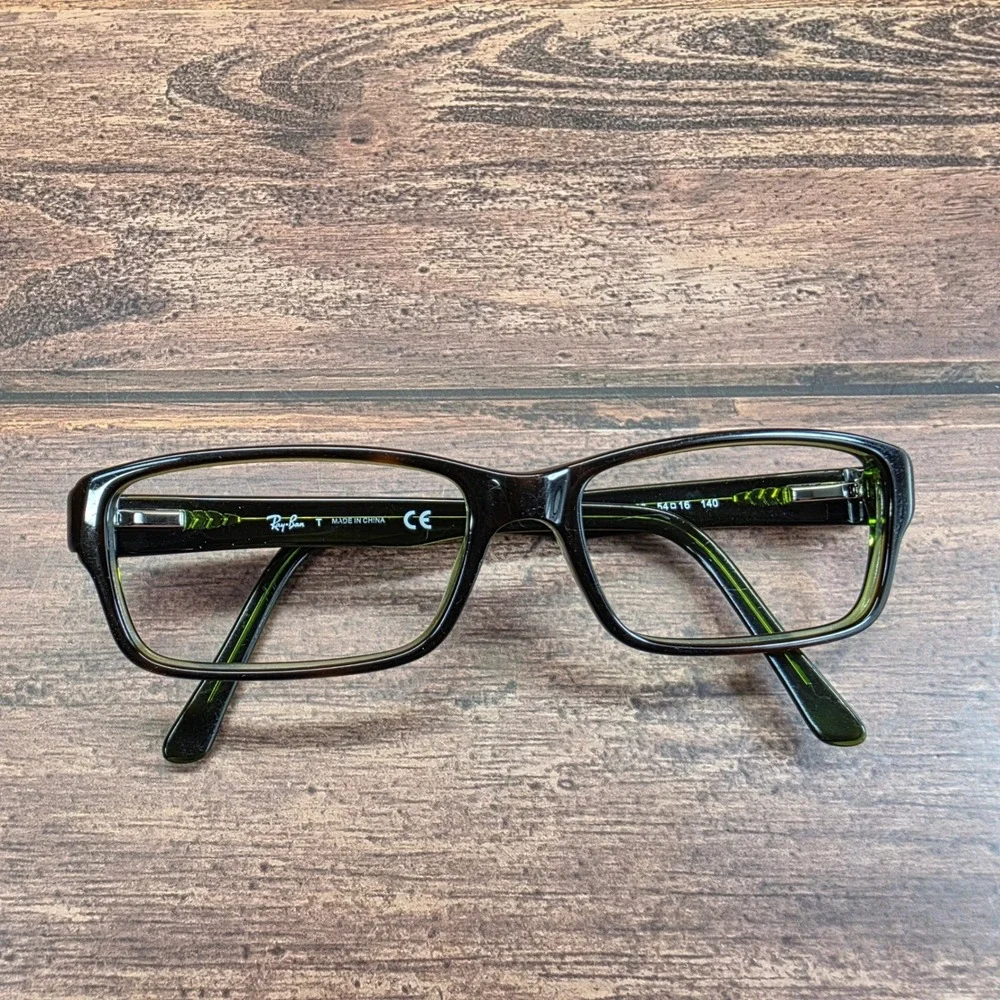 Ray-Ban RB 5169 2383 Dark Tortoise Green Rectangular Eyeglasses Frames 54-16-140